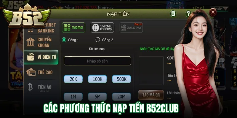 Các phương thức nạp tiền B52Club 